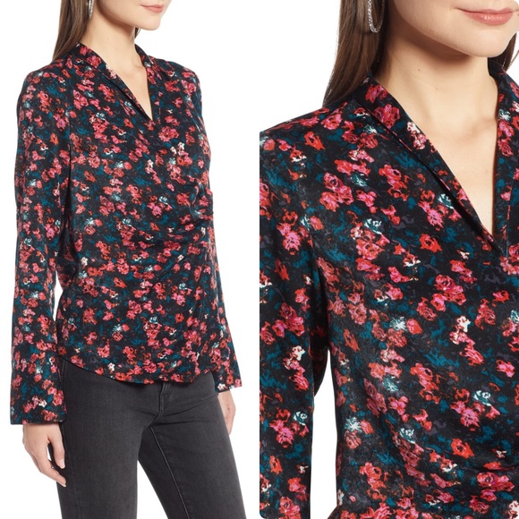 Something Navy Draped Front Top - Picture 2 of 2